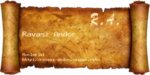Ravasz Andor névjegykártya